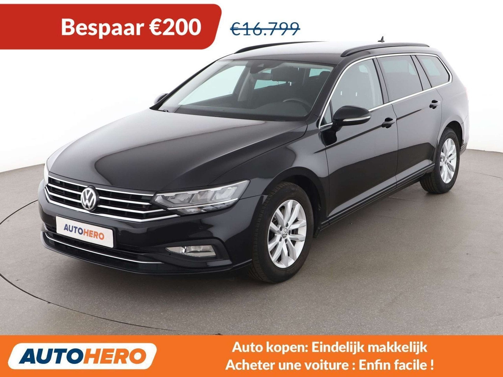 Volkswagen Passat 1.5 TSI ACT Business (bj 2019, automaat), Auto's, Stof, Bluetooth, Zwart, 5 deurs