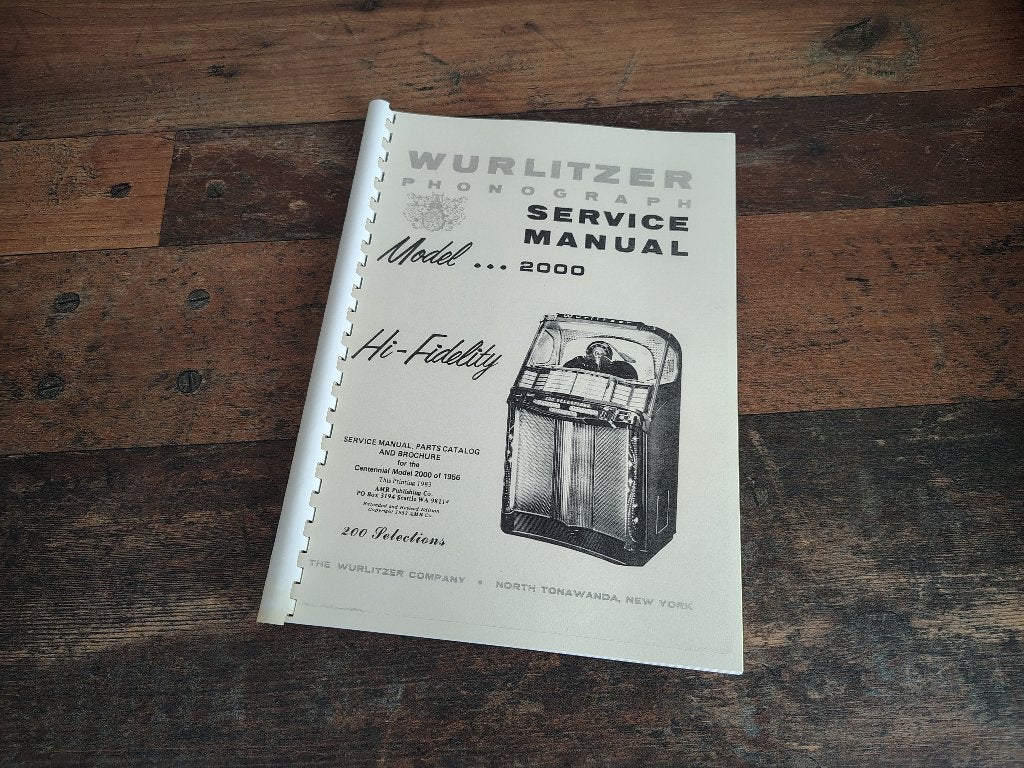 Service Manual: Wurlitzer 2000 (1956) jukebox nieuw !!, Envoi, Wurlitzer