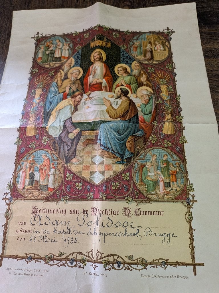 Oude communie prent, Ophalen, Prent