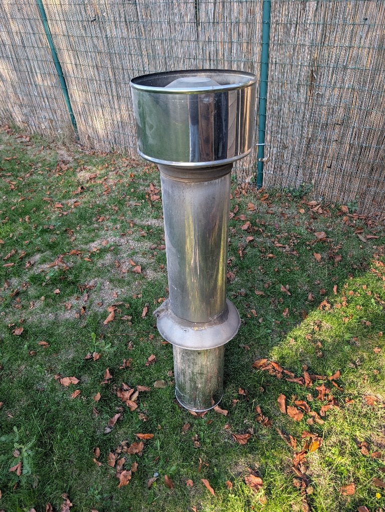 Inox schoorsteen, Doe-het-zelf en Bouw, Ophalen, Inox, Gebruikt, Minder dan 2 meter