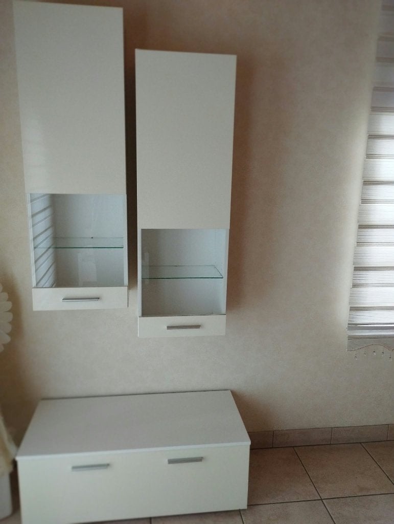 Ensemble de mobilier mural TV blanc 7 pièces, Enlèvement, Utilisé, Autres essences de bois, 150 à 200 cm