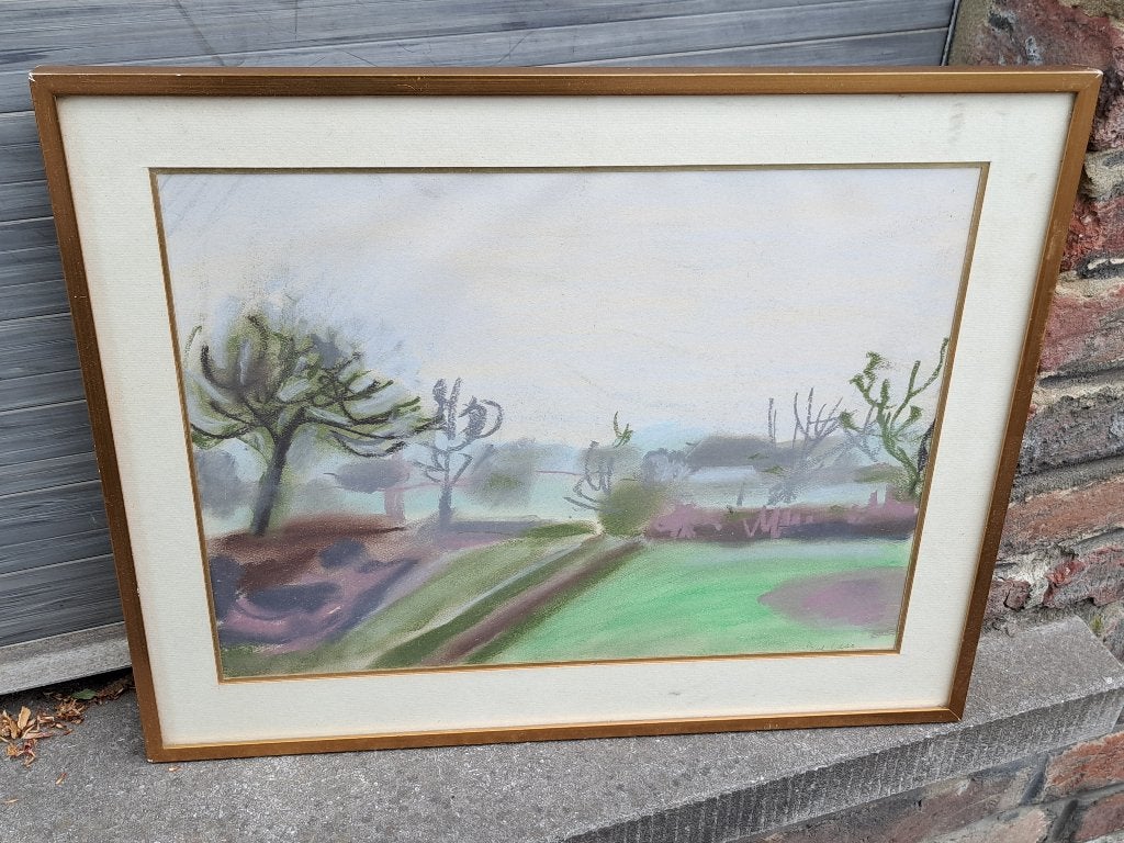 pastel paysage signe paul caso, Antiquités & Art, Art | Peinture | Classique, Enlèvement ou Envoi, Pastel, Paysage