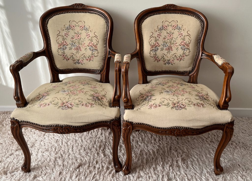 Superbe ensemble de 2 fauteuils Louis XV vintage, Enlèvement