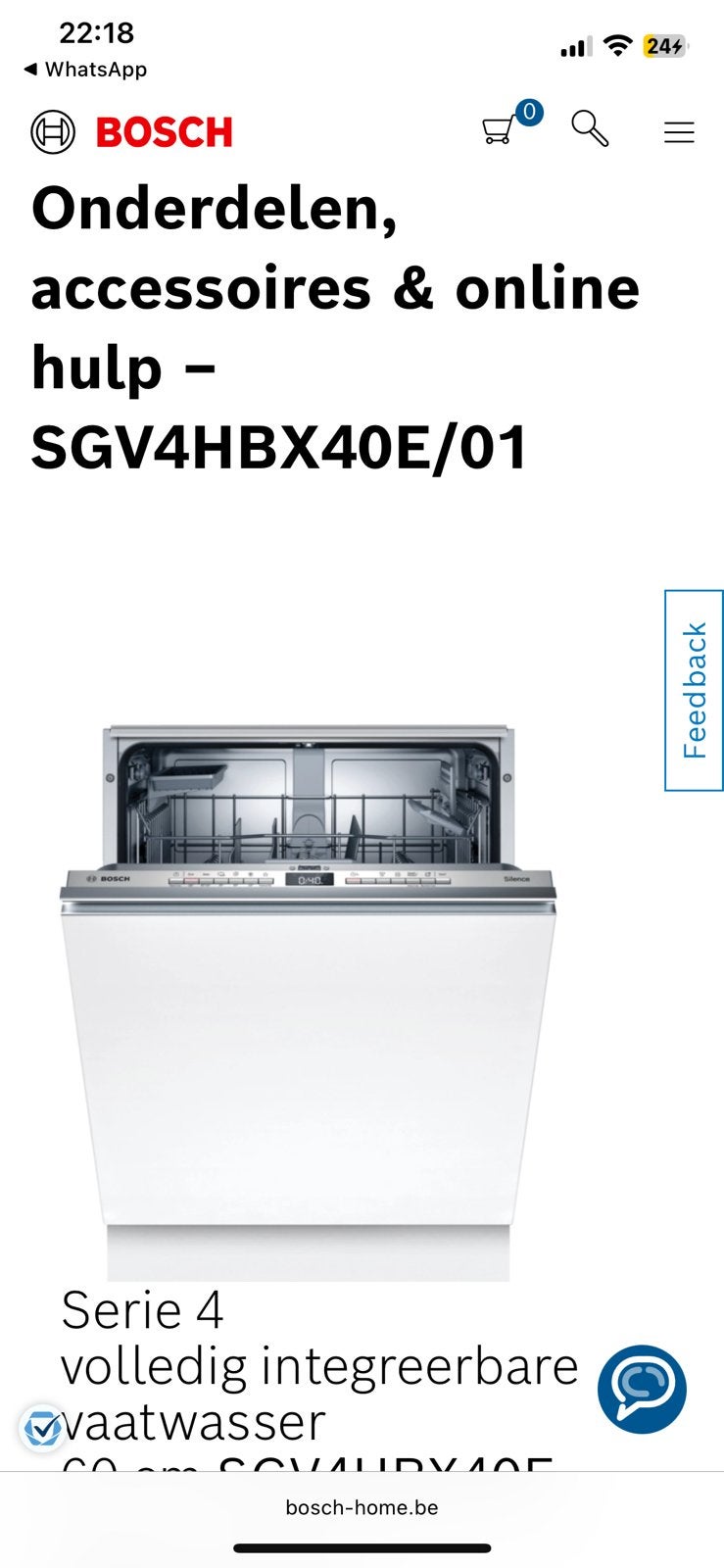 Lave-vaisselle Bosch SGV4HBX40E, Electroménager, Lave-vaisselle, Enlèvement, Neuf, Encastré