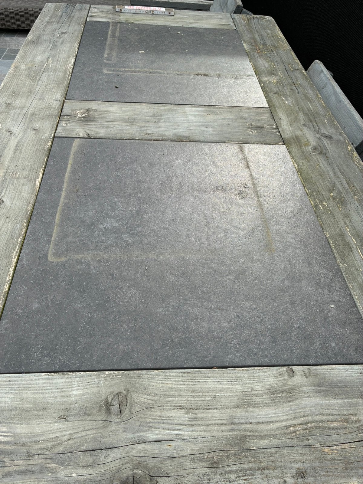 Tuin set in steiger hout, Ophalen, 5 zitplaatsen, Gebruikt, Bank