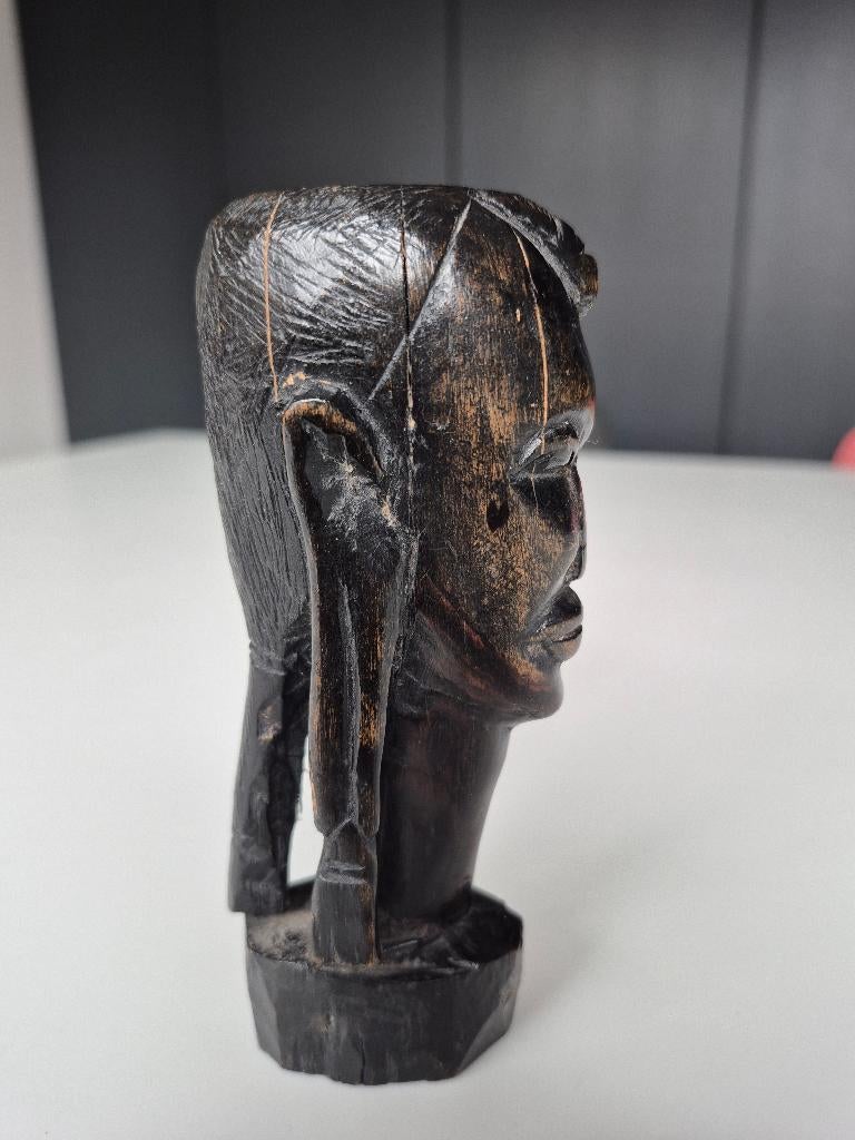 Afrikaans handgesneden beeldje, Ophalen, Hout, Buste