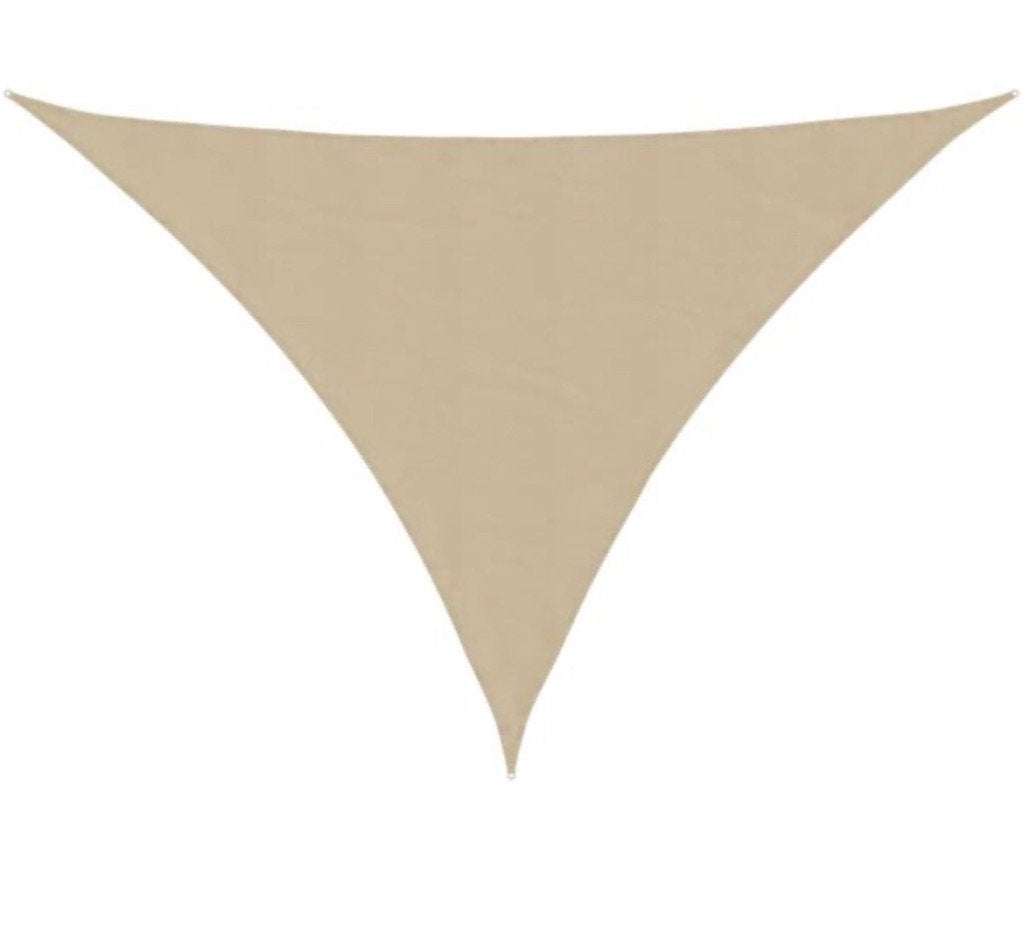 Zonnescherm beige driehoekig 5x5x6m, Tuin en Terras, Ophalen, Overige typen, Nieuw, 250 cm tot 450 cm