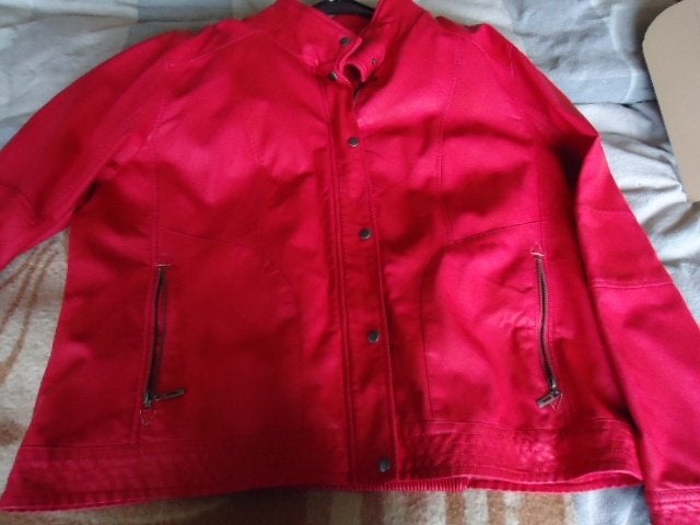 lederen rode vest maat 54, Kleding | Dames, Ophalen of Verzenden, Zo goed als nieuw, Rood, Maat 46/48 (XL) of groter