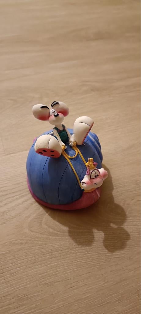 Spaarpot Diddl op slak in perfecte staat en originele doos, Ophalen, Diddl, Nieuw, Beeldje of Figuurtje
