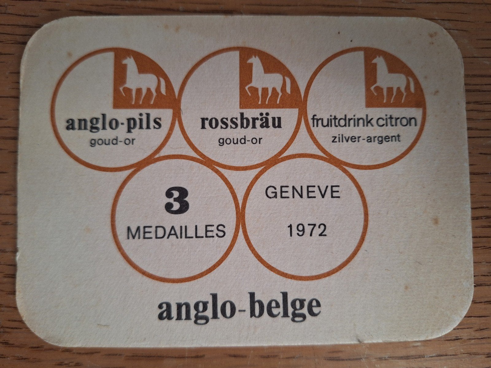 oud bierviltje brouwerij Anglo Zulte 1972, Verzamelen, Ophalen of Verzenden