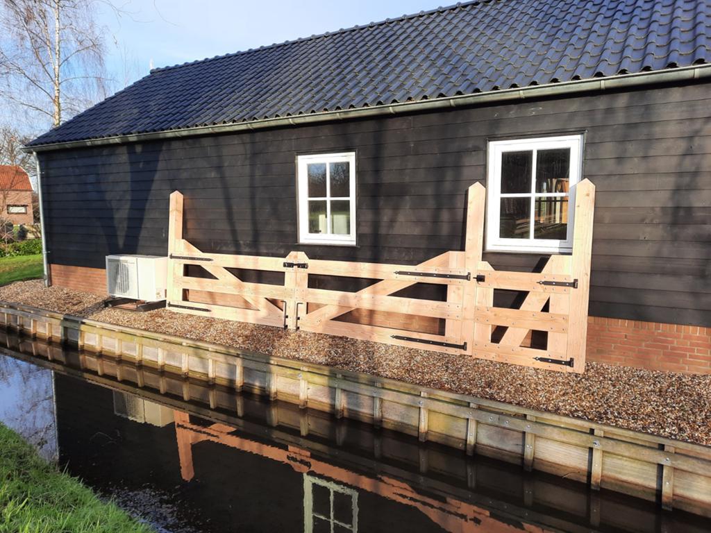 Houten landhek met looppoort - maatwerk - beste prijs, Neuf, Bois dur, Enlèvement, 180 à 250 cm