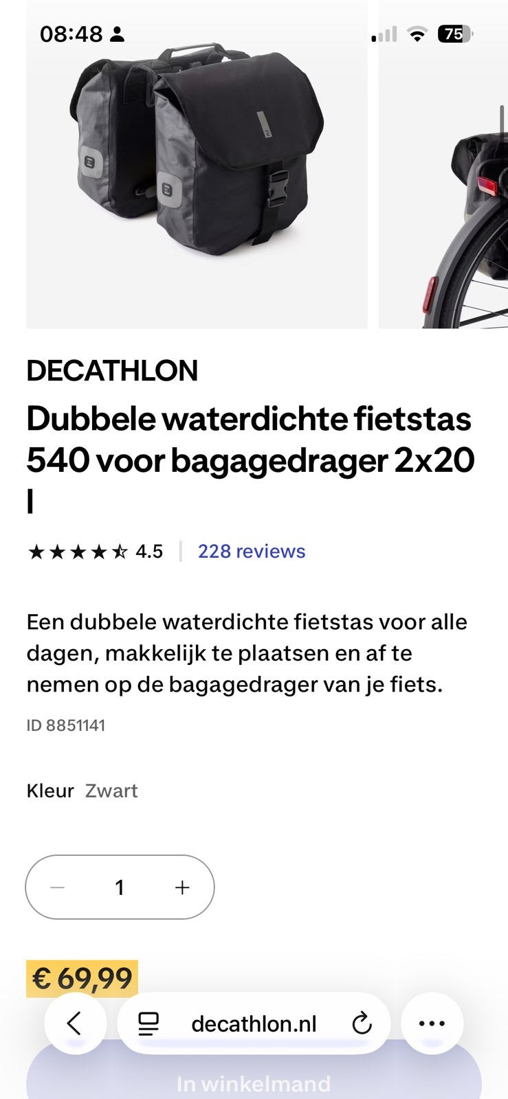 Nieuwe fietszakken, Fietsen en Brommers, Fietsaccessoires | Fietstassen, Ophalen, Zo goed als nieuw