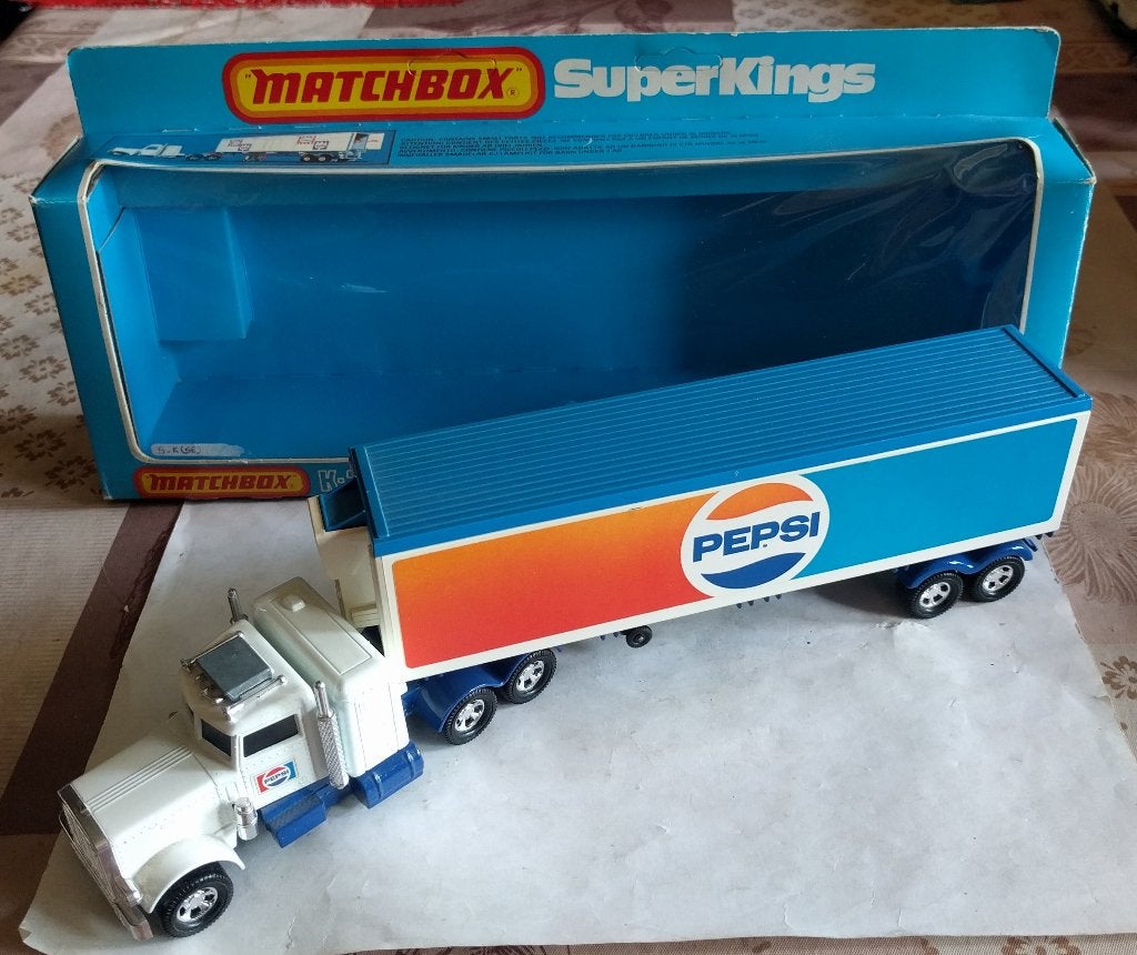 Matchbox Superkings K-31 Peterbilt Camion " Pepsi ", Enlèvement ou Envoi, Utilisé, Bus ou Camion