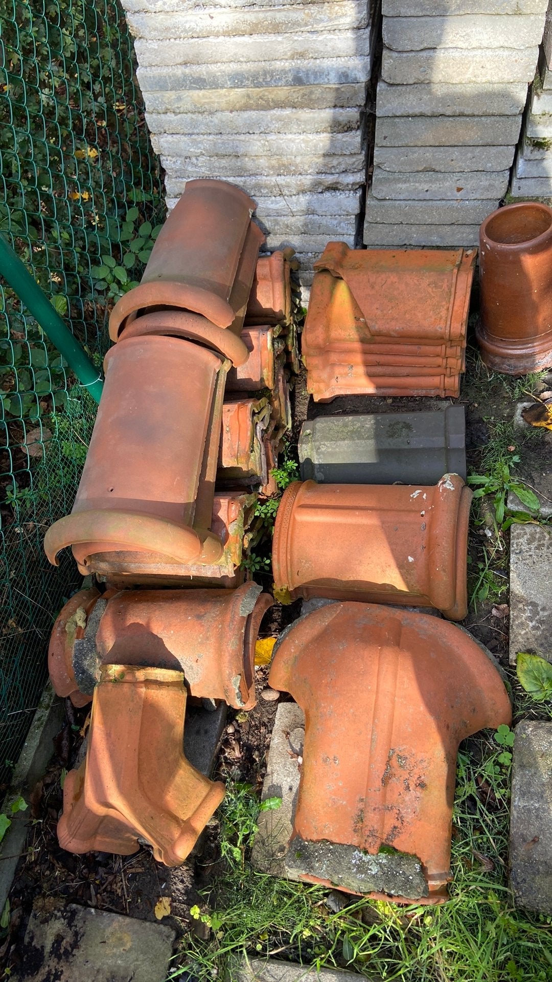 6 verschillende soorten nokpan, ezelsrug, kniestuk, Ophalen, Gebruikt, Steen of Klei, 5 tot 10 m²