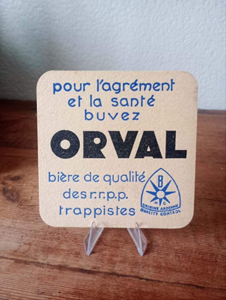 Brasserie bière ancien sous-bock Trappiste Orval, Collections, Marques de bière, Enlèvement ou Envoi, Utilisé, Sous-bock, Autres marques