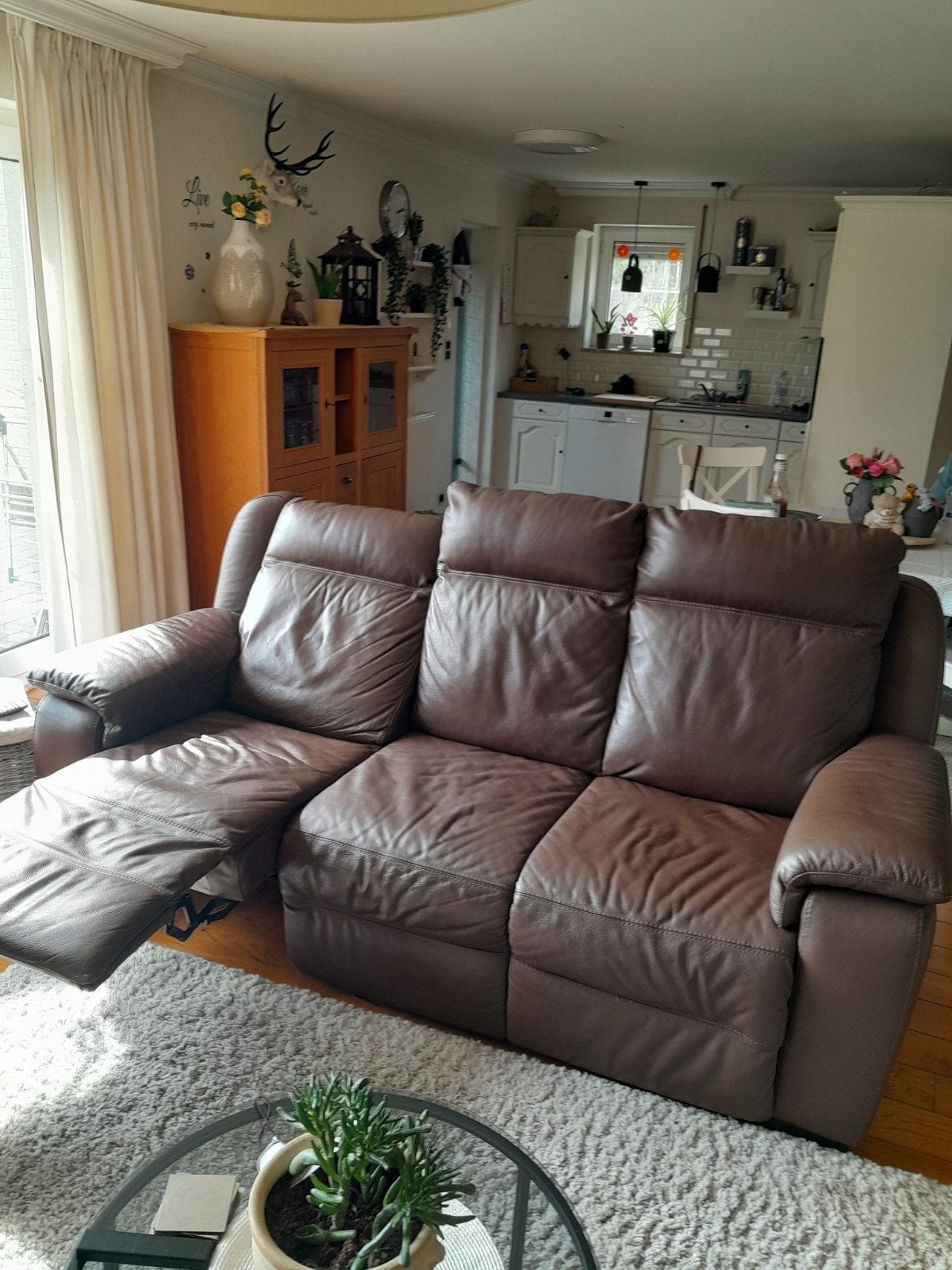 lederen elektrische relax salon, Ophalen, Zo goed als nieuw, Leer