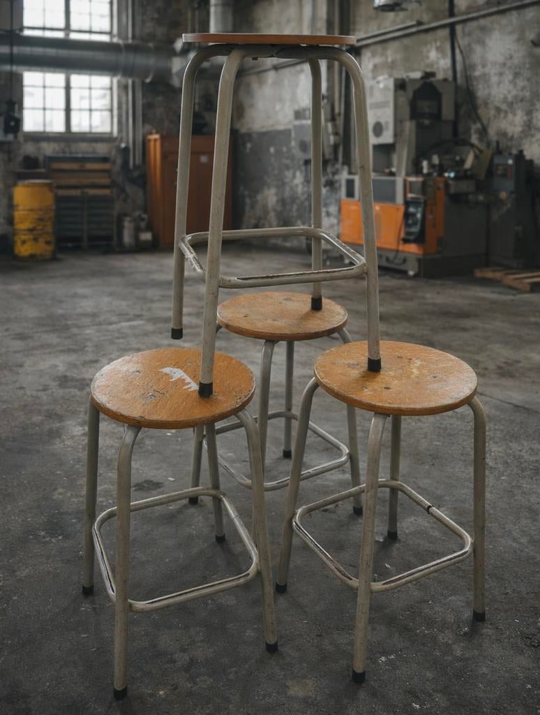 4 mooie vintage Marko krukjes, Ophalen, Zo goed als nieuw, 4 krukken, Hout