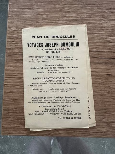 plan des voyages à Bruxelles Joseph Dumolin, Enlèvement ou Envoi, Autres types
