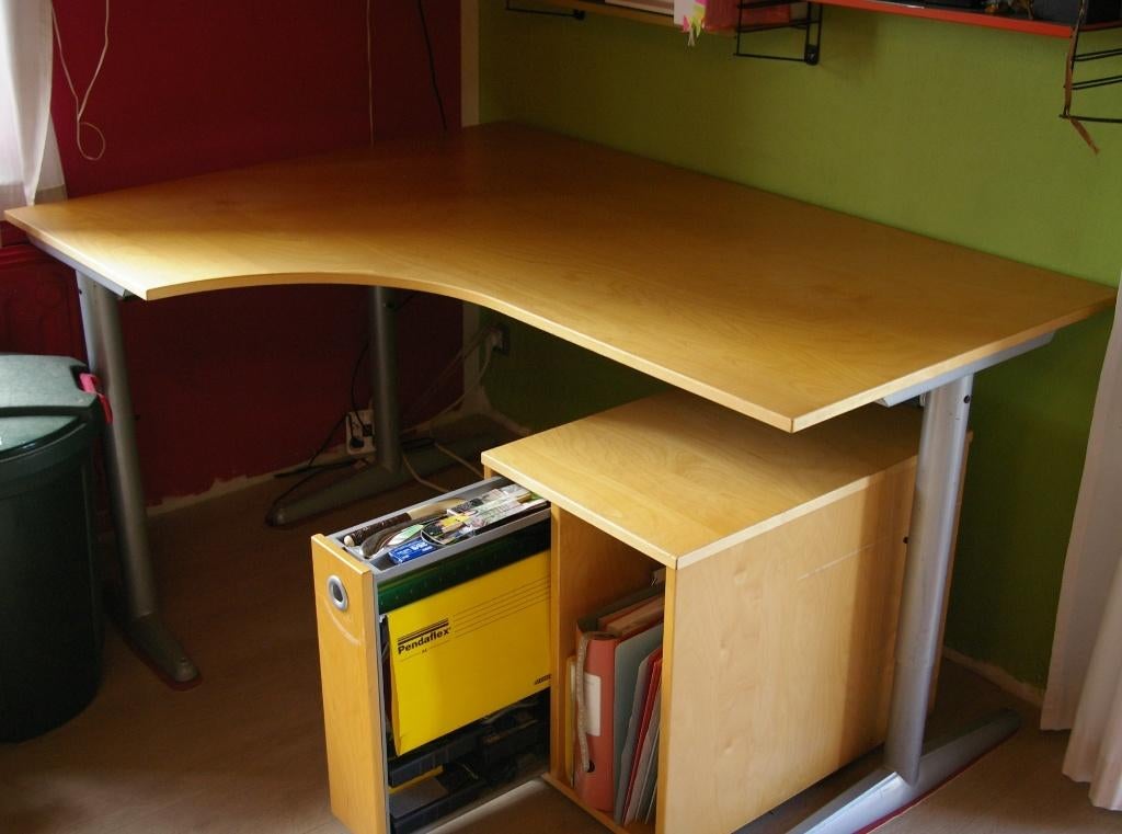 bureau d’angle Galant Ikea, Scandinave, 160 cm, 120 cm, Comme neuf