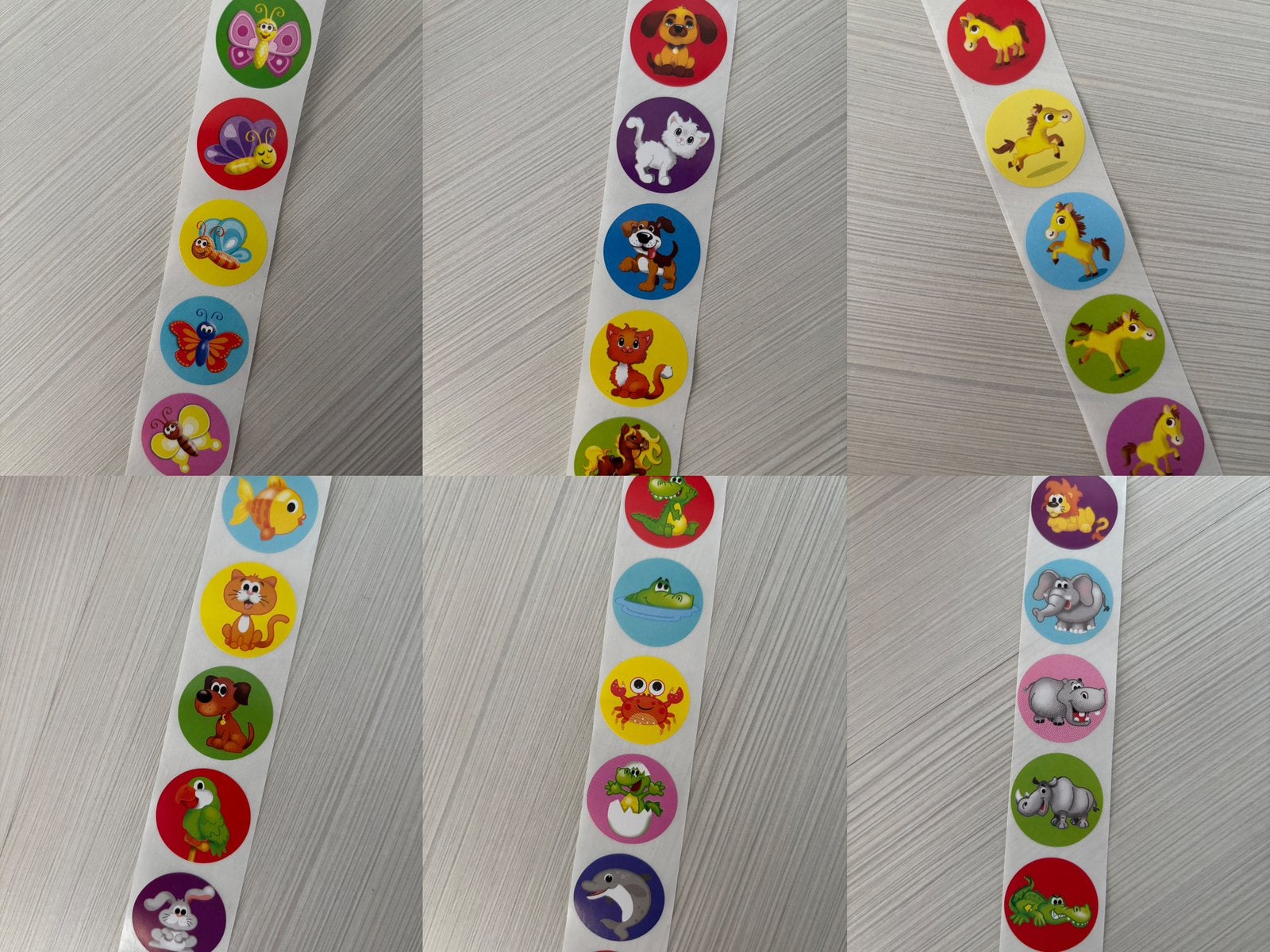 254 ronde stickers in dieren-thema, Ophalen, Zo goed als nieuw