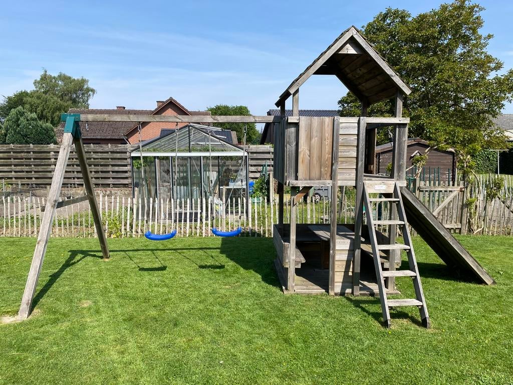 Houten speeltoestel, Kinderen en Baby's, Speelgoed | Buiten | Speeltoestellen, Ophalen, Gebruikt, Schommel