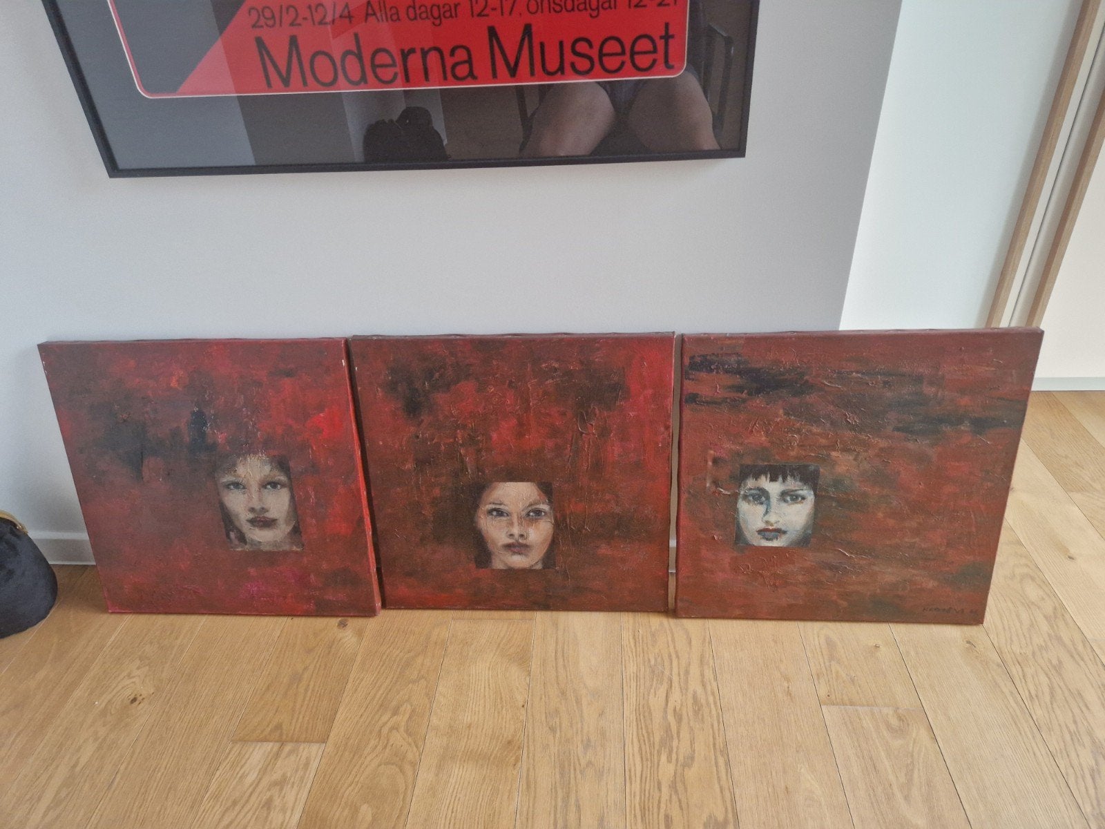 3 schilderijtjes acrylverf, Antiquités & Art, Art | Peinture | Moderne, Enlèvement, Peinture acrylique