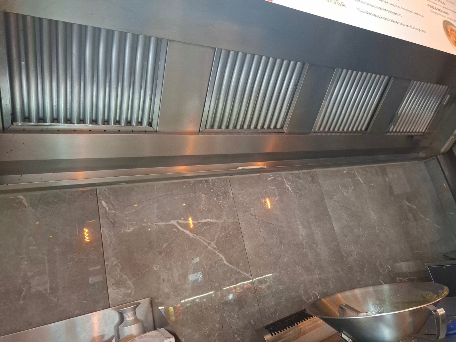 Hotte de cuisine professionnelle en acier inoxydable, Enlèvement