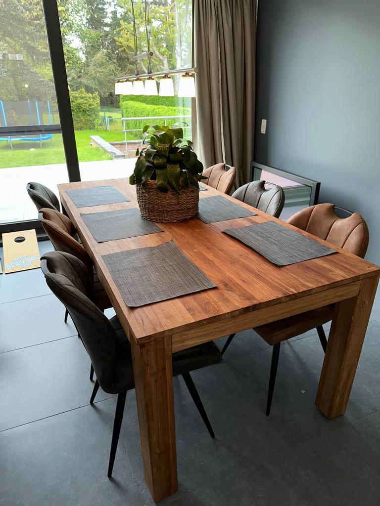 Salle a manger table en tech 2M et 6 chaises, Maison & Meubles, Tables | Tables à manger, Comme neuf, Cinq personnes ou plus, Rectangulaire