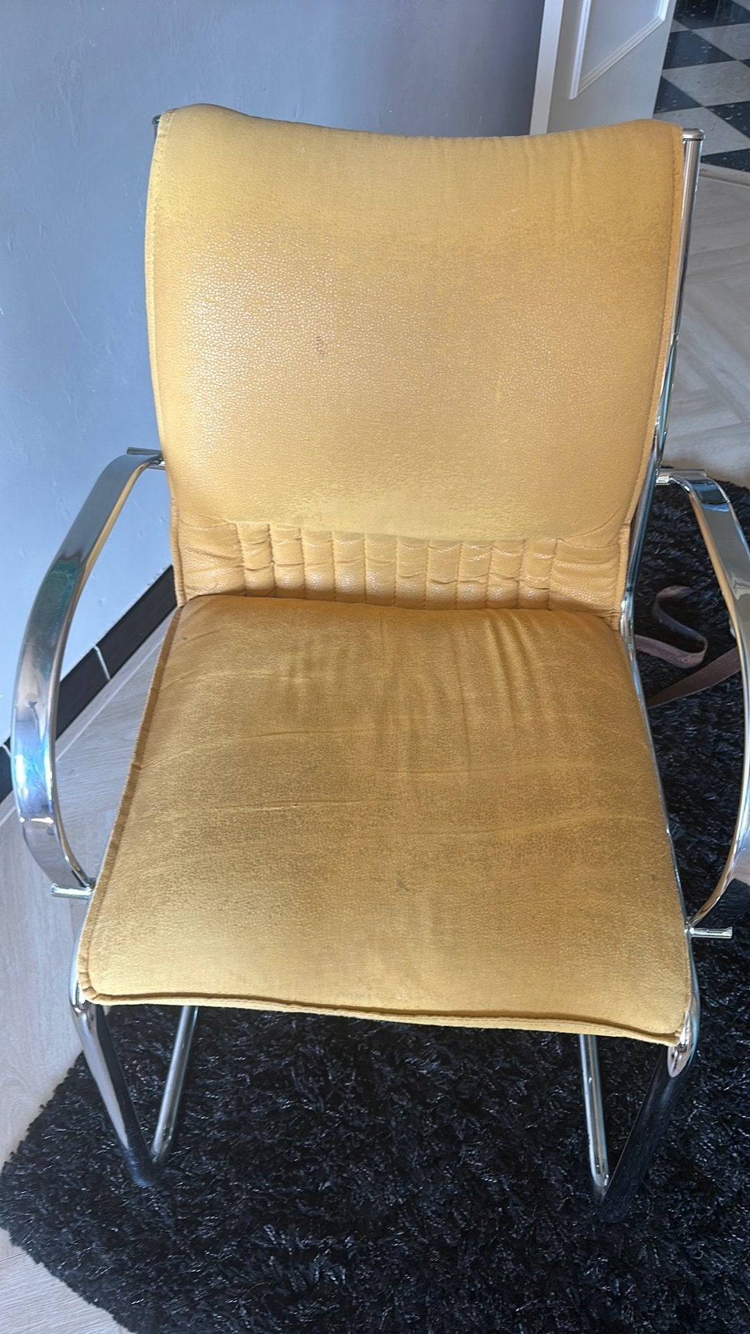 GRATIS 4 Vintage eetkamerstoelen chroom, Huis en Inrichting, Stoelen, Kunststof, Gebruikt, Overige kleuren, Vier