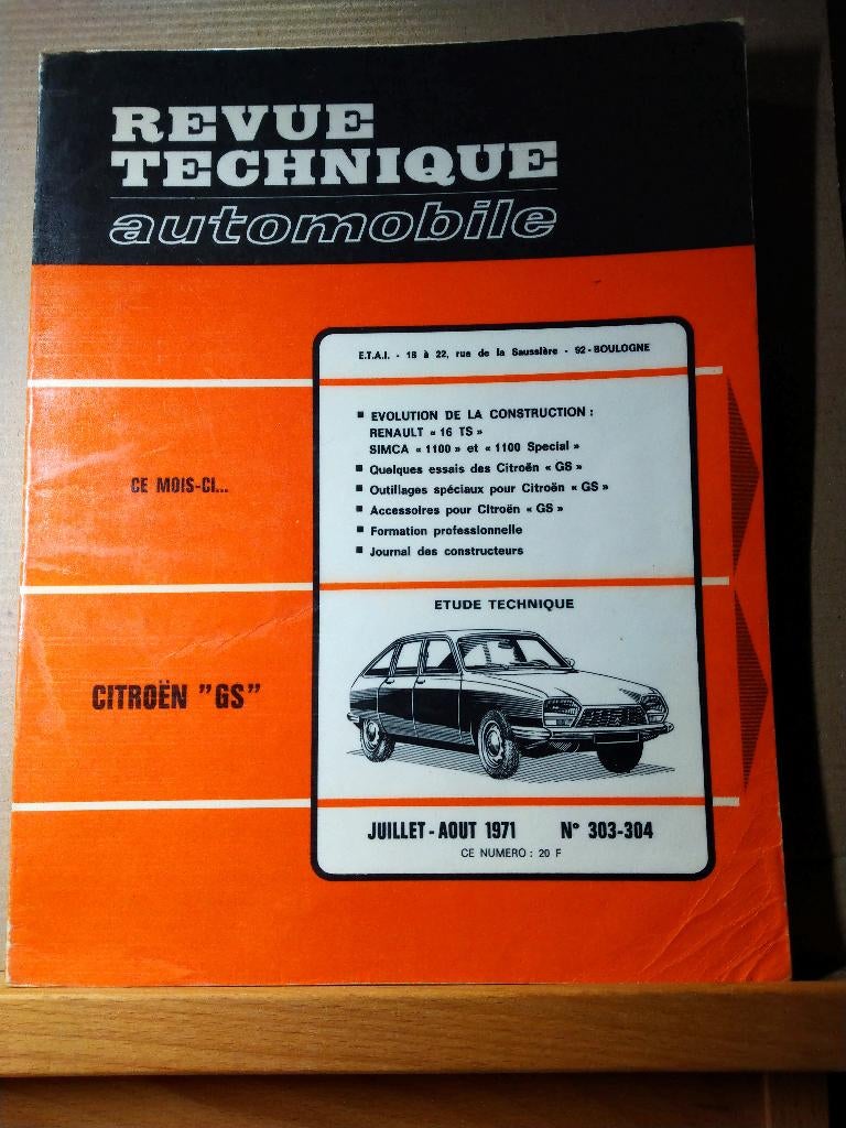 RTA 303-304 - Citroën GS - juillet-août 1971, Enlèvement ou Envoi