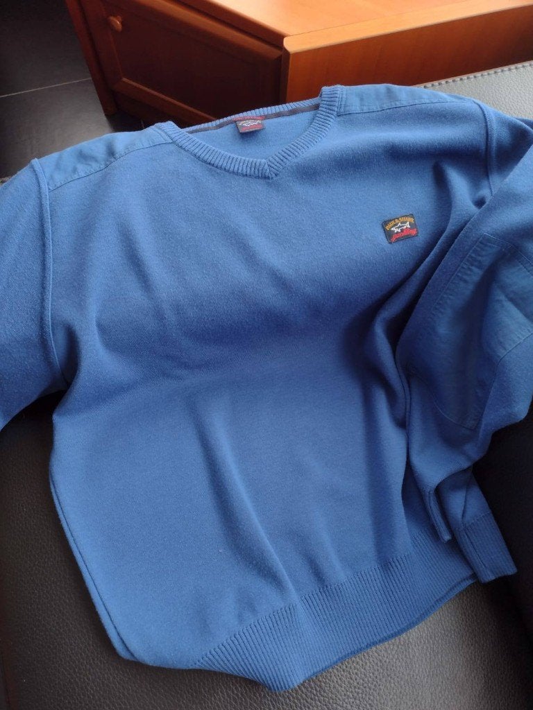 Paul & Shark V-Hals Trui | Koraalblauw | Maat XL, Kleding | Heren, Truien en Vesten, Zo goed als nieuw, Maat 56/58 (XL), Blauw