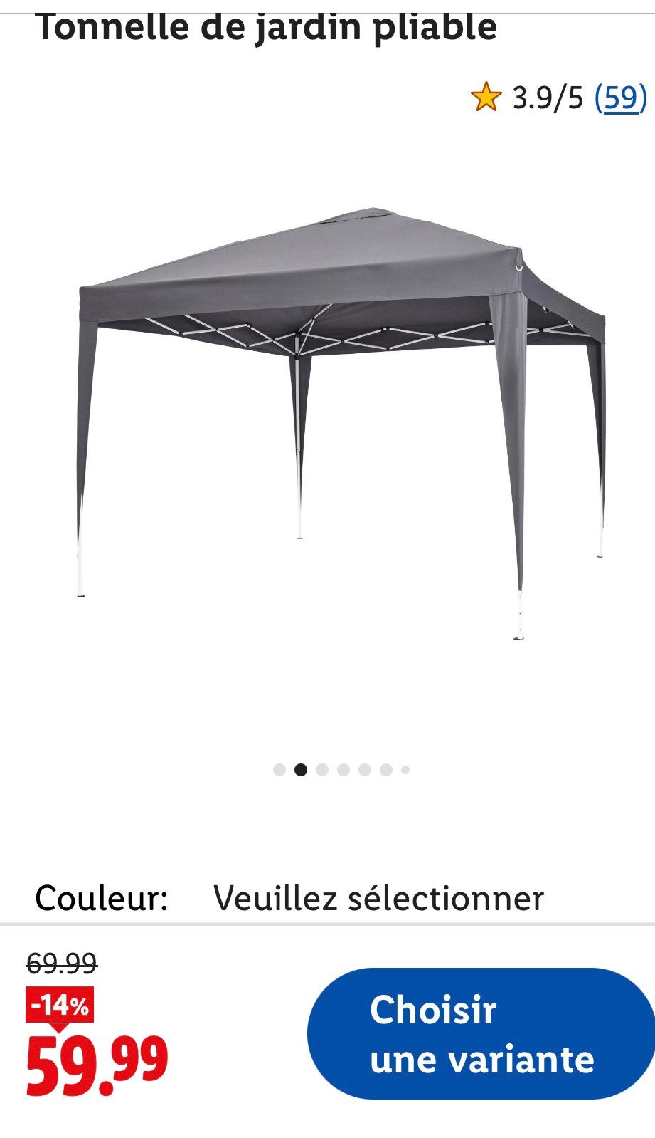 Tonnelle pliable, Jardin & Terrasse, Tonnelles, Comme neuf, Pavillon, Pliable, Enlèvement