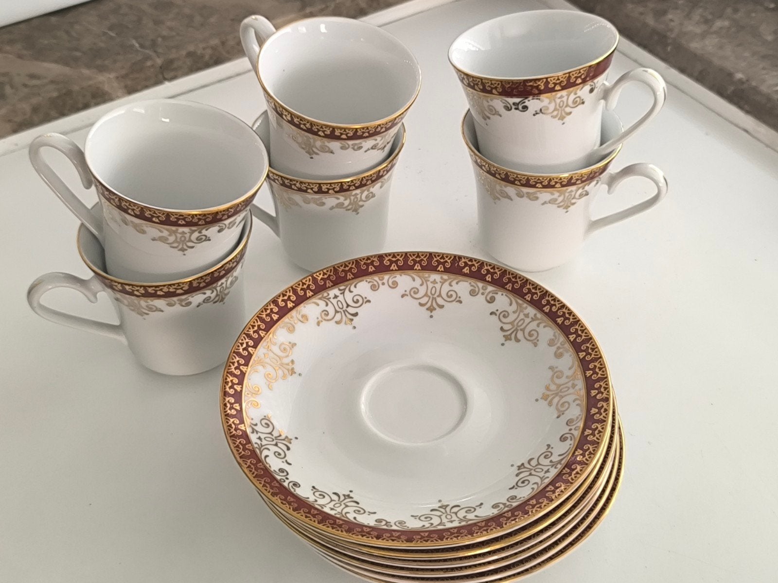 Antiek Tsjechisch klassiek koffieservies, Antiek en Kunst, Ophalen of Verzenden