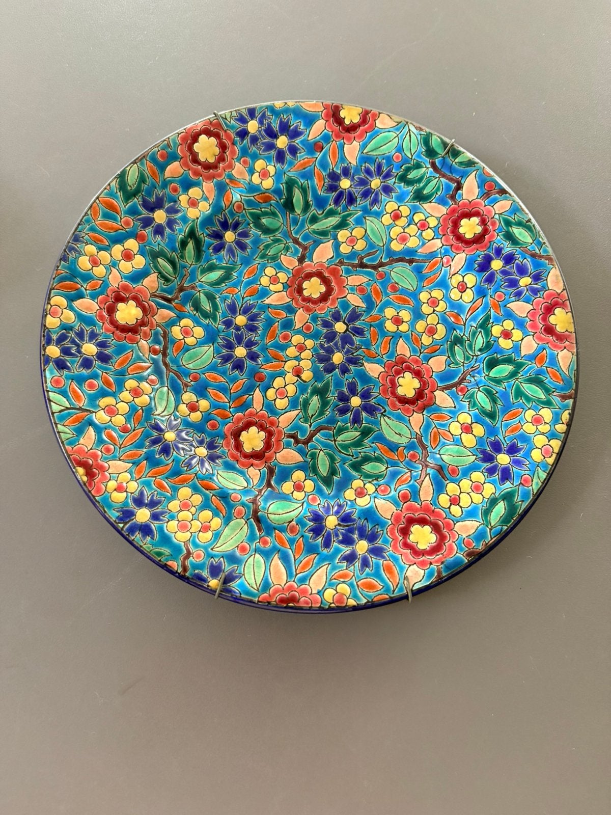 Assiette en Émaux de Longwy Vintage, Envoi, Comme neuf