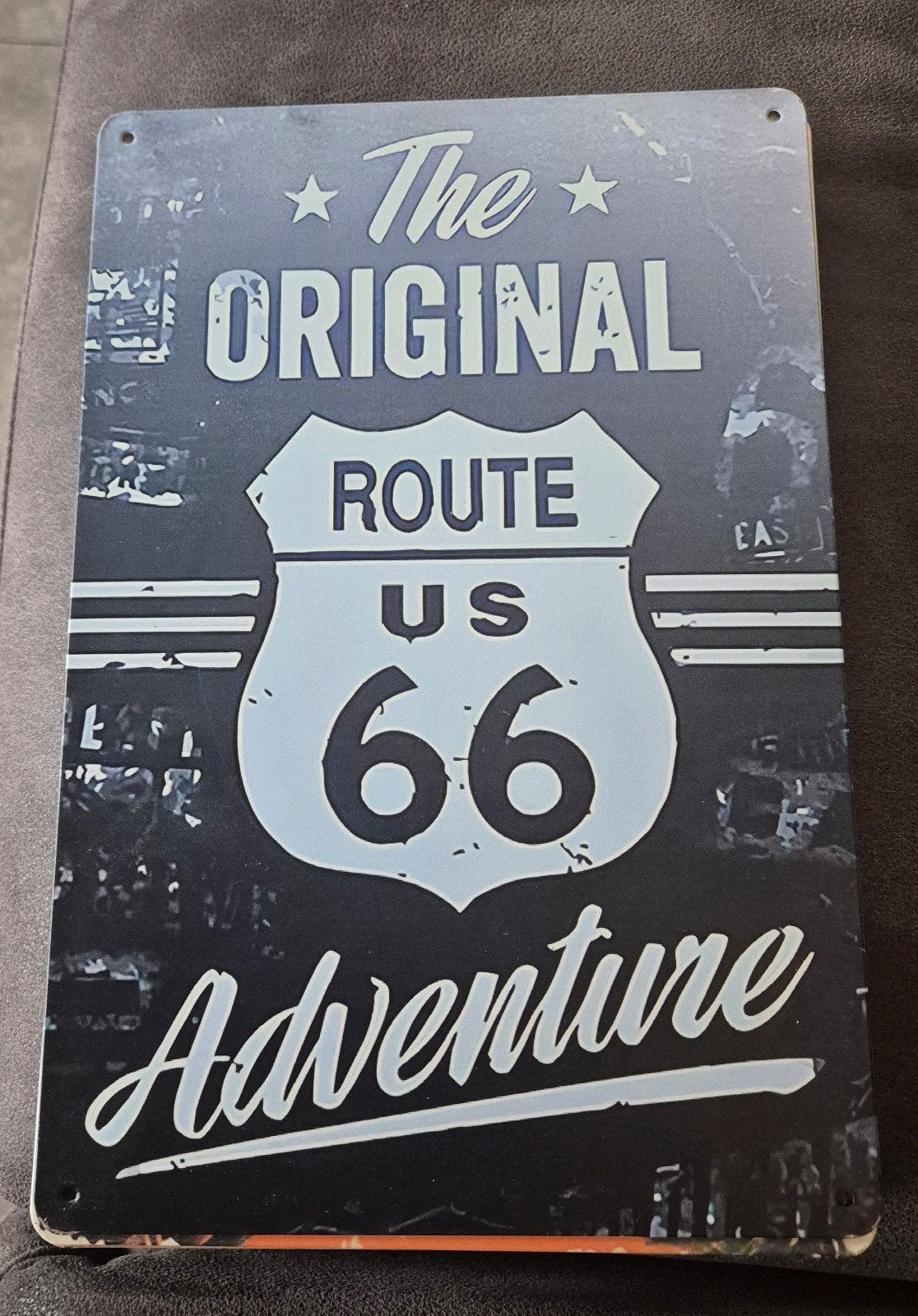 Metalen bord Route 66 Adventure, Verzamelen, Ophalen of Verzenden