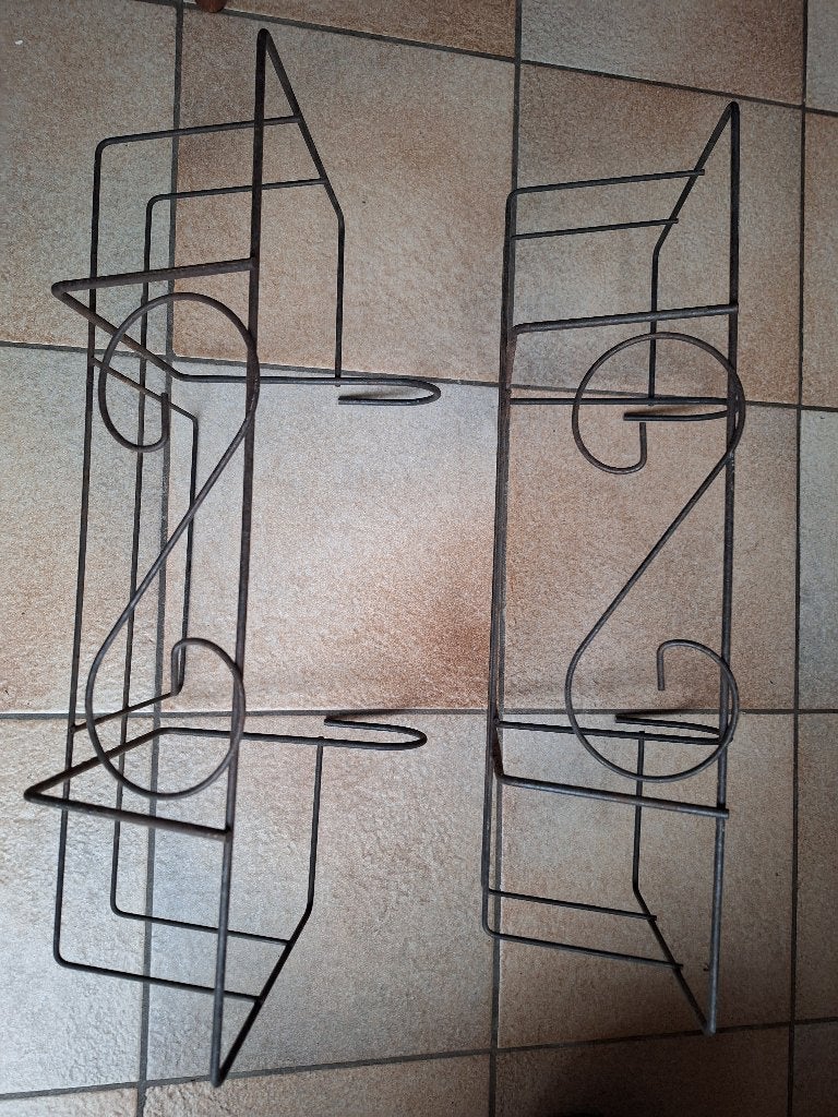2 supports pour jardinières métal noir, Jardin & Terrasse, Enlèvement, Utilisé, Métal, Balcon