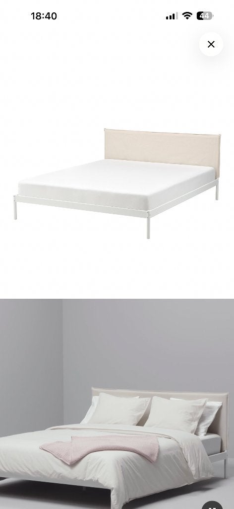Bedframe, Ophalen, Gebruikt, Wit, Tweepersoons