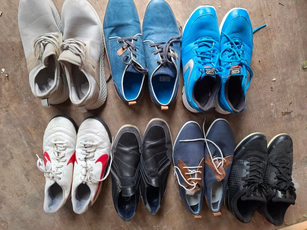 44-45 lot partij kledij kleding kleren schoenen heren mannen, Ophalen