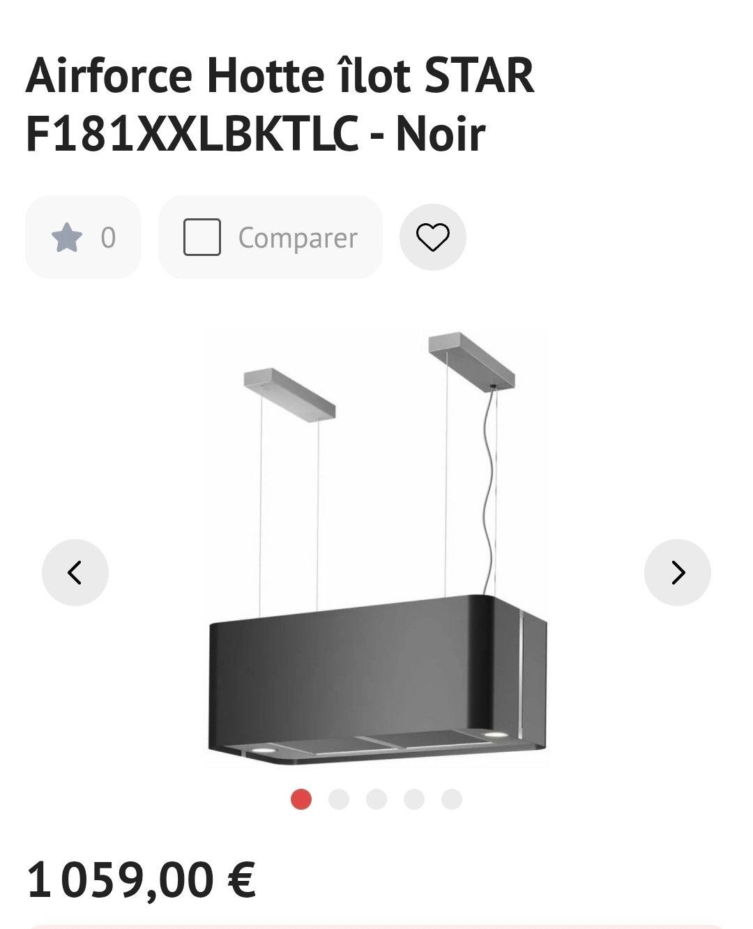 Magnifique hotte îlot central à recyclage,noire 70cm NEUVE, Electroménager, Enlèvement, Neuf, Accessoire de traitement d'air