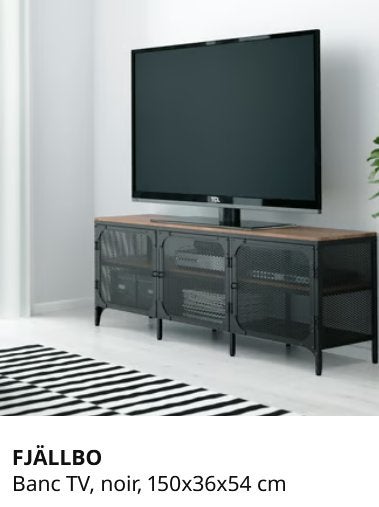 meuble TV + Etagères IKEA, 25 à 50 cm, Verre, Comme neuf, 100 à 150 cm