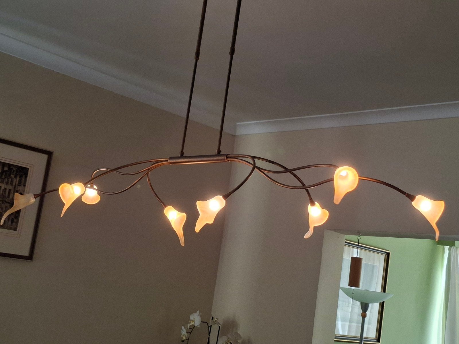 Art Nouveau-stijl luster en plafondlamp, Ophalen