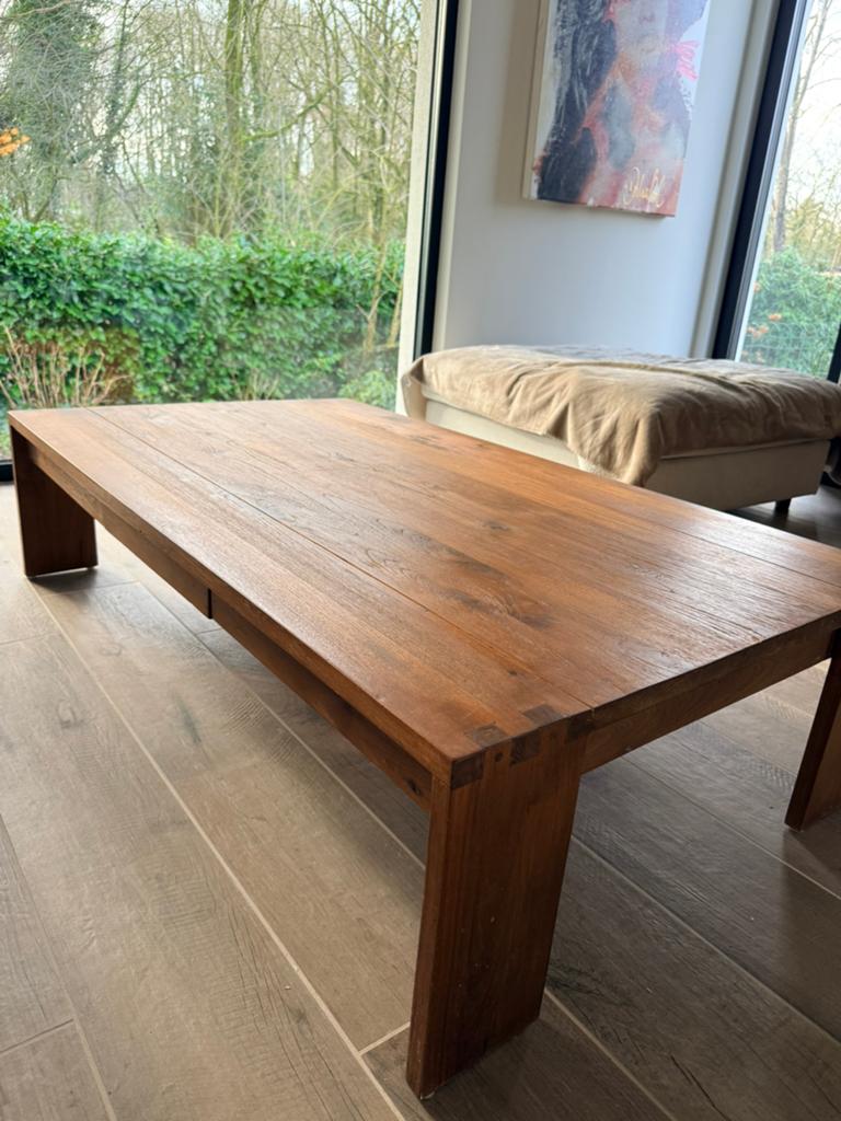 Dbodhi salontafel (natuurhout) nieuwprijs 1200 euro, Enlèvement, Comme neuf, Teck