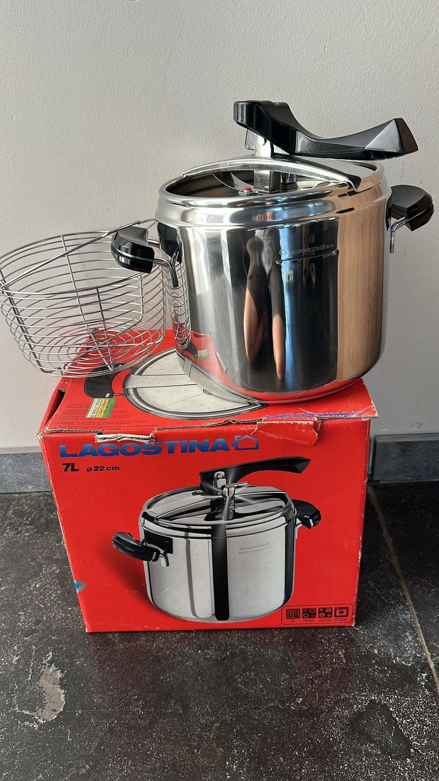 Lagostina snelkookpan 7L, Huis en Inrichting, Keuken | Potten en Pannen, Ophalen, Zo goed als nieuw, Snelkookpan