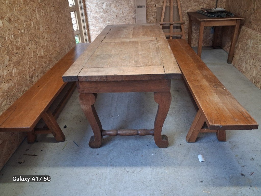 Salle à manger complète, Maison & Meubles, Enlèvement, Utilisé, Chêne massif, 4 à 6 chaises