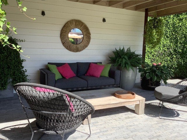 tuinlounge (tweezit plus 2 zeteltjes) plus twee ligstoelen, Ophalen, Zo goed als nieuw, Aluminium, Verstelbaar