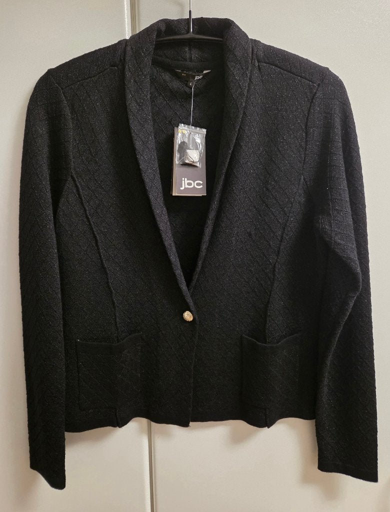 Geklede zwarte gebreide vest met glansdraad, L NIEUW, Kleding | Dames, Ophalen of Verzenden, Nieuw