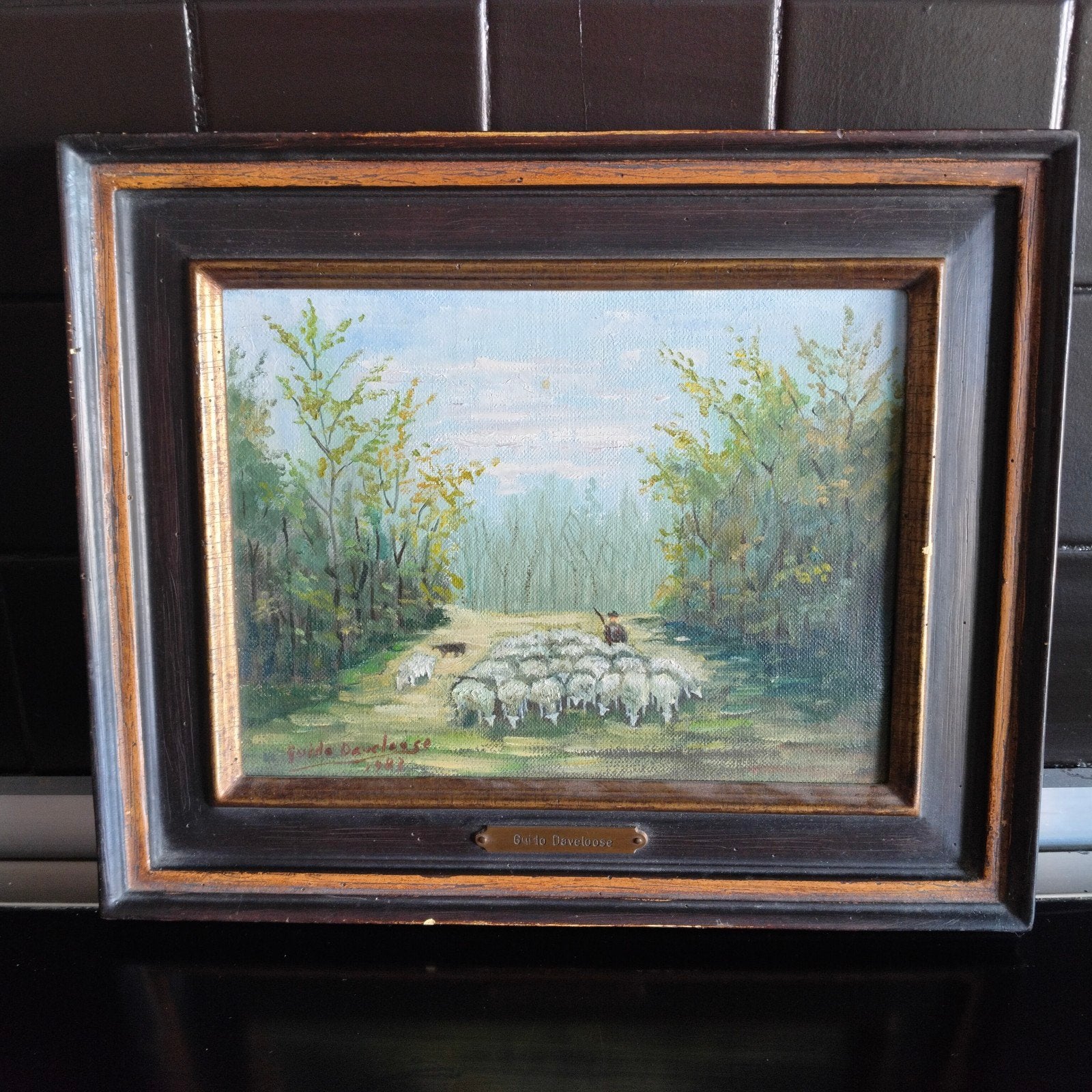 schilderij Guido Daveloose, Ophalen, Gesigneerd