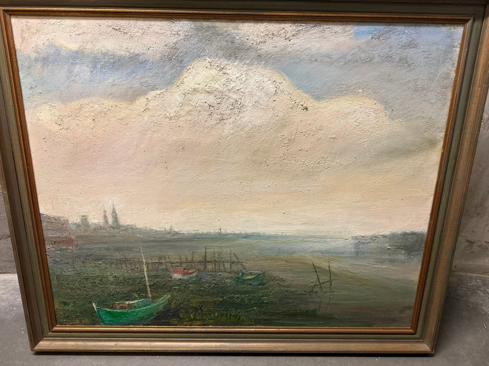 5 olieverf schilderijen Antwerpse kunstenaar jaren 80, Antiek en Kunst, Ophalen, Olieverf