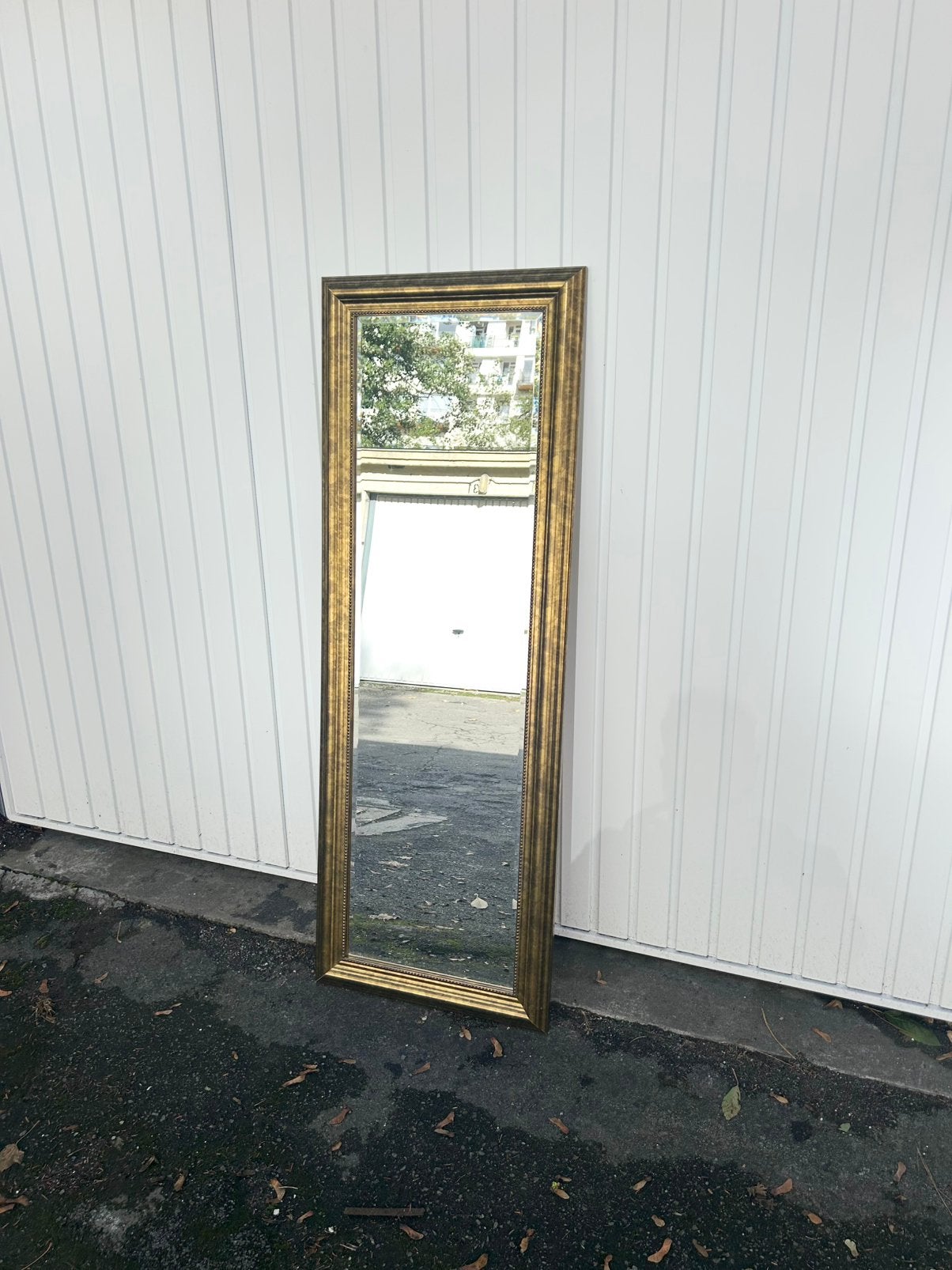 Grand miroir noir - doré 141 x 49 cm, Enlèvement, Utilisé