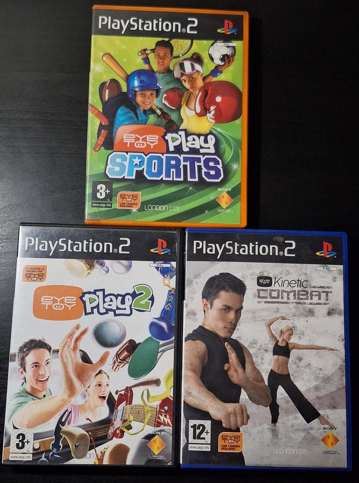 PS2 Combo Pack EyeToy: Play 2, Play Sports + Kinetic Combat, Ophalen of Verzenden, Gebruikt, Vanaf 3 jaar